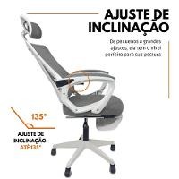 Kit 6 Cadeiras de Escritório Presidente Executiva Oficial Paris Cinza - 3