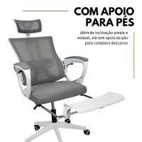 Kit 6 Cadeiras de Escritório Presidente Executiva Oficial Paris Cinza - 6