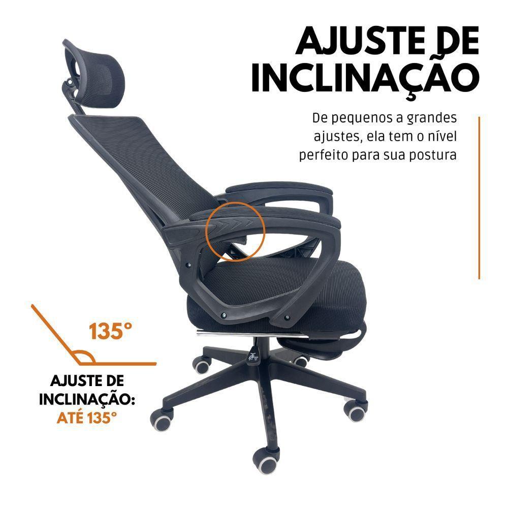 Kit 5 Cadeiras de Escritório Presidente Executiva Oficial Paris Preto - 5