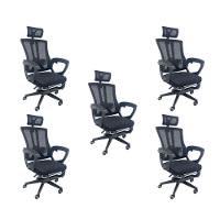 Kit 5 Cadeiras de Escritório Presidente Executiva Oficial Paris Preto - 1