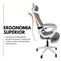 Kit 3 Cadeiras de Escritório Presidente Executiva Oficial Paris Cinza - 5