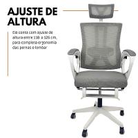 Cadeira De Escritório Presidente Executiva Oficial Paris Cinza