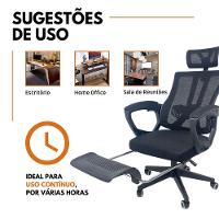 Kit 3 Cadeiras de Escritório Presidente Executiva Oficial Paris Preto - 8