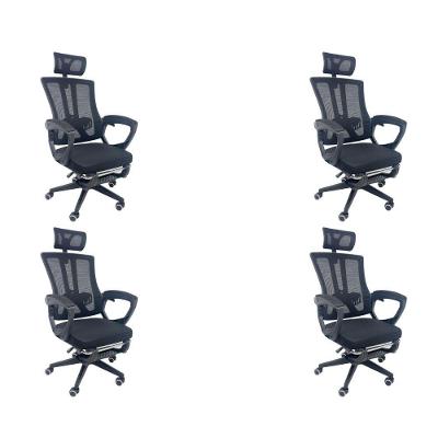 Kit 4 Cadeiras de Escritório Presidente Executiva Oficial Paris Preto