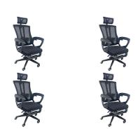 Kit 4 Cadeiras de Escritório Presidente Executiva Oficial Paris Preto - 1