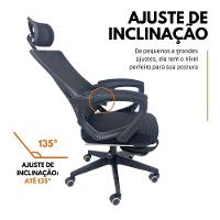 Kit 4 Cadeiras de Escritório Presidente Executiva Oficial Paris Preto - 5