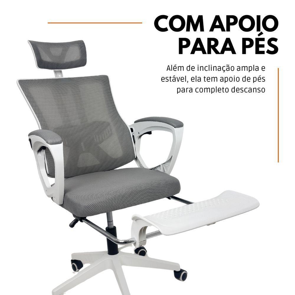 Kit 2 Cadeiras de Escritório Presidente Executiva Oficial Paris Cinza - 7