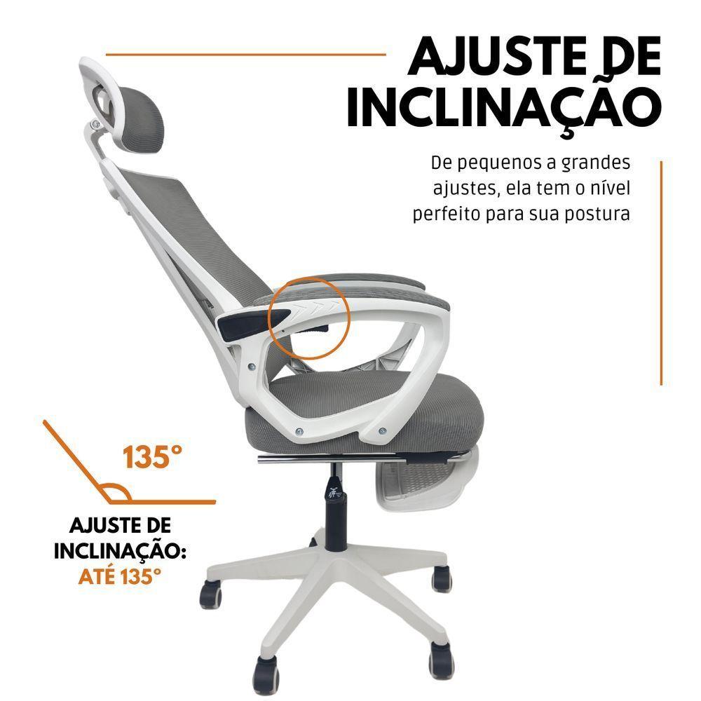 Kit 2 Cadeiras de Escritório Presidente Executiva Oficial Paris Cinza - 9