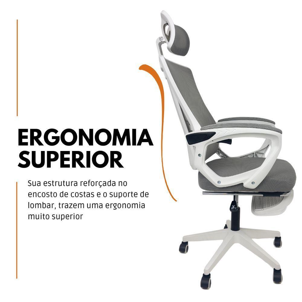 Kit 2 Cadeiras de Escritório Presidente Executiva Oficial Paris Cinza - 10