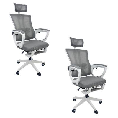Kit 2 Cadeiras de Escritório Presidente Executiva Oficial Paris Cinza
