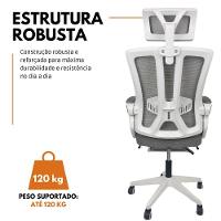 Kit 2 Cadeiras de Escritório Presidente Executiva Oficial Paris Cinza - 2