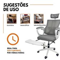 Kit 2 Cadeiras de Escritório Presidente Executiva Oficial Paris Cinza