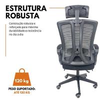 Kit 2 Cadeiras de Escritório Presidente Executiva Oficial Paris Preto - 6