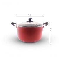 Caçarola Vermelha Grande Família Com Diâmetro 28 Cm, Feito Com Alumínio Reforçado E Antiaderente.