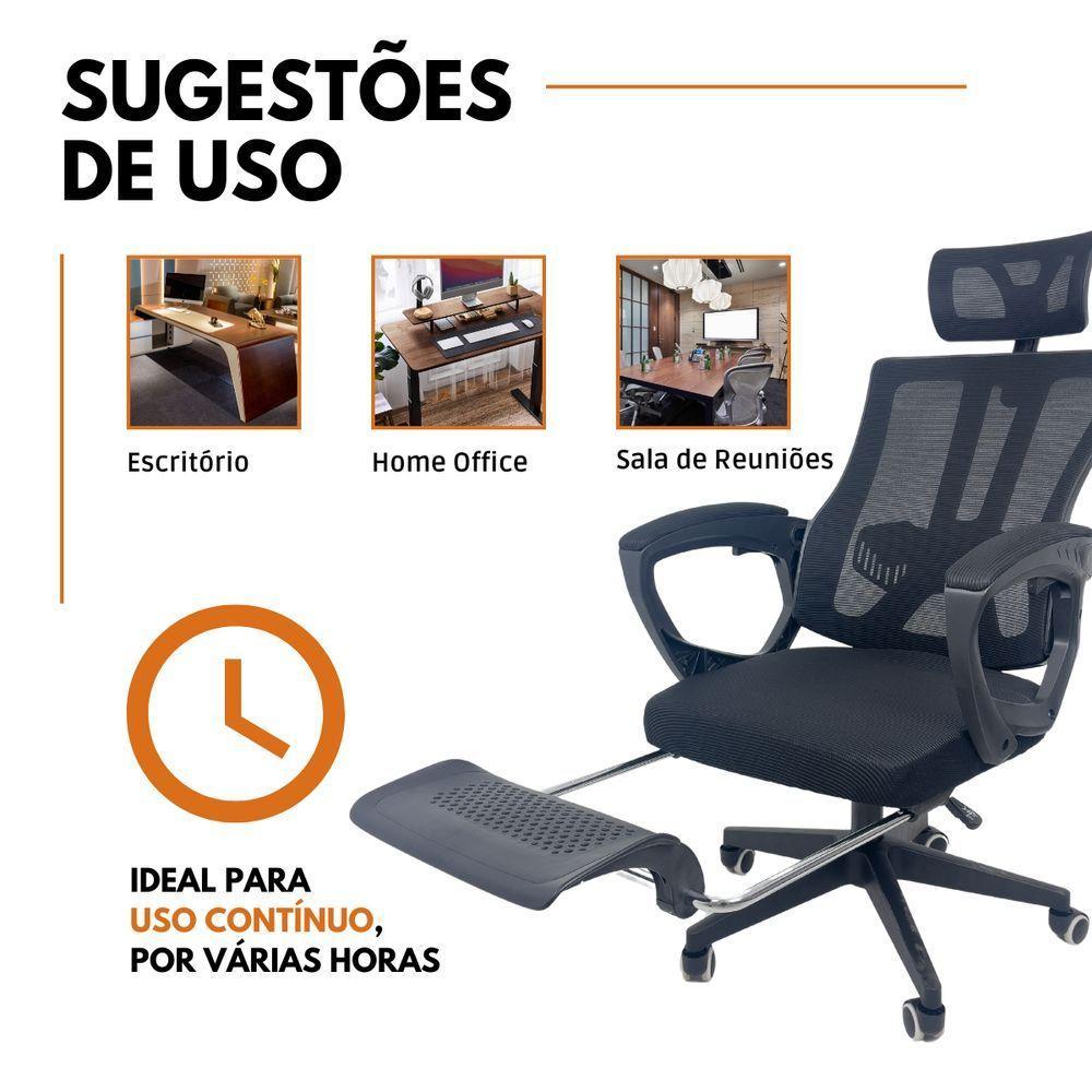 Kit 8 Cadeiras de Escritório Presidente Executiva Oficial Paris Preto - 2