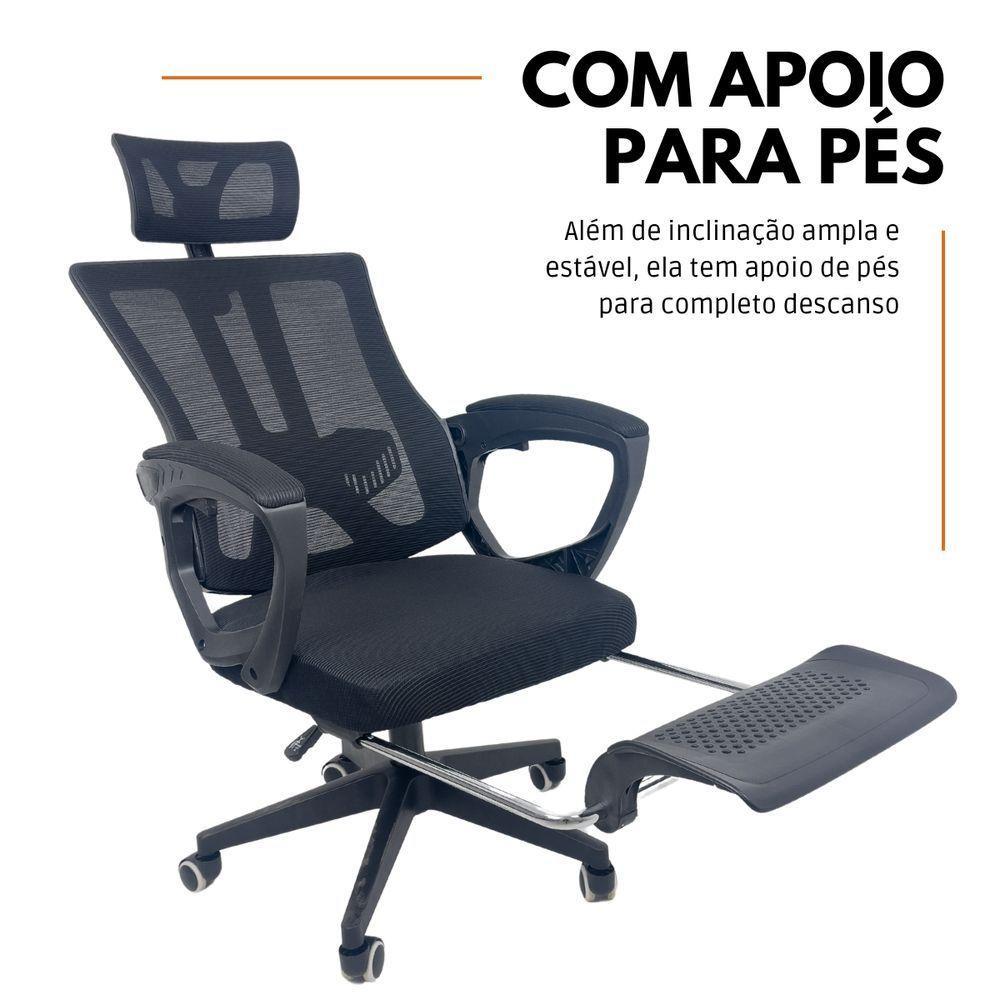 Kit 8 Cadeiras de Escritório Presidente Executiva Oficial Paris Preto - 4