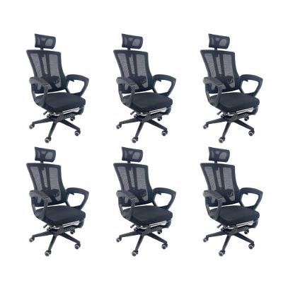 Kit 6 Cadeiras de Escritório Presidente Executiva Oficial Paris Preto