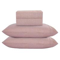 Jogo De Lençol King Mesclado Micropercal 300 Fios Toque De Algodão 4 Peças - Malva - 1