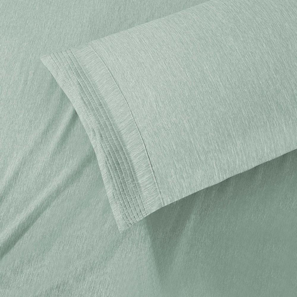 Jogo De Lençol Queen Mesclado Micropercal 300 Fios Toque De Algodão 4 Peças - Menta - 3