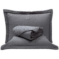 Cobre Leito Queen Analu Micropercal 300 Fios Dupla Face Texturizado 3 Peças - Chumbo - 1