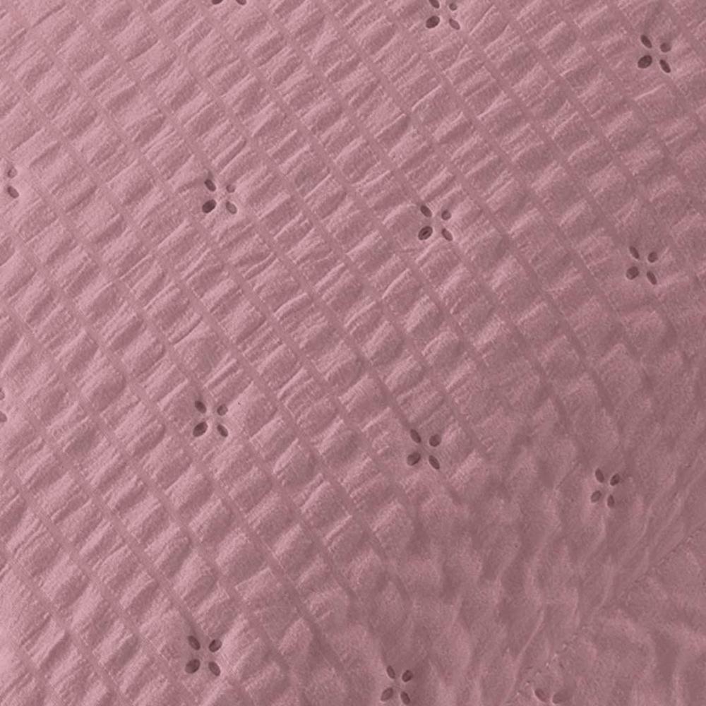 Cobre Leito King Analu Micropercal 300 Fios Dupla Face Texturizado 3 Peças - Malva - 4