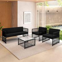 Conjunto Para área Externa De Fibra Sintética Preto - 1