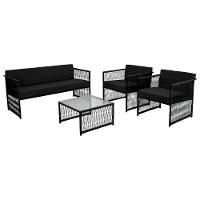 Conjunto Para área Externa De Fibra Sintética Preto - 2