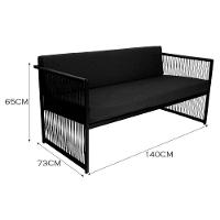 Conjunto Para área Externa De Fibra Sintética Preto - 6