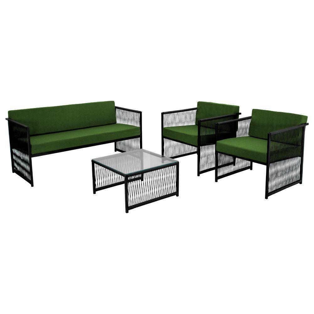 Conjunto Para área Externa De Fibra Sintética Verde - 2