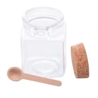 Pote Porta Tempero Vidro E Colher Tampa Rolha 310ml - Lyor - 1