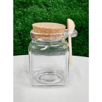 Pote Porta Tempero Vidro E Colher Tampa Rolha 310ml - Lyor - 6