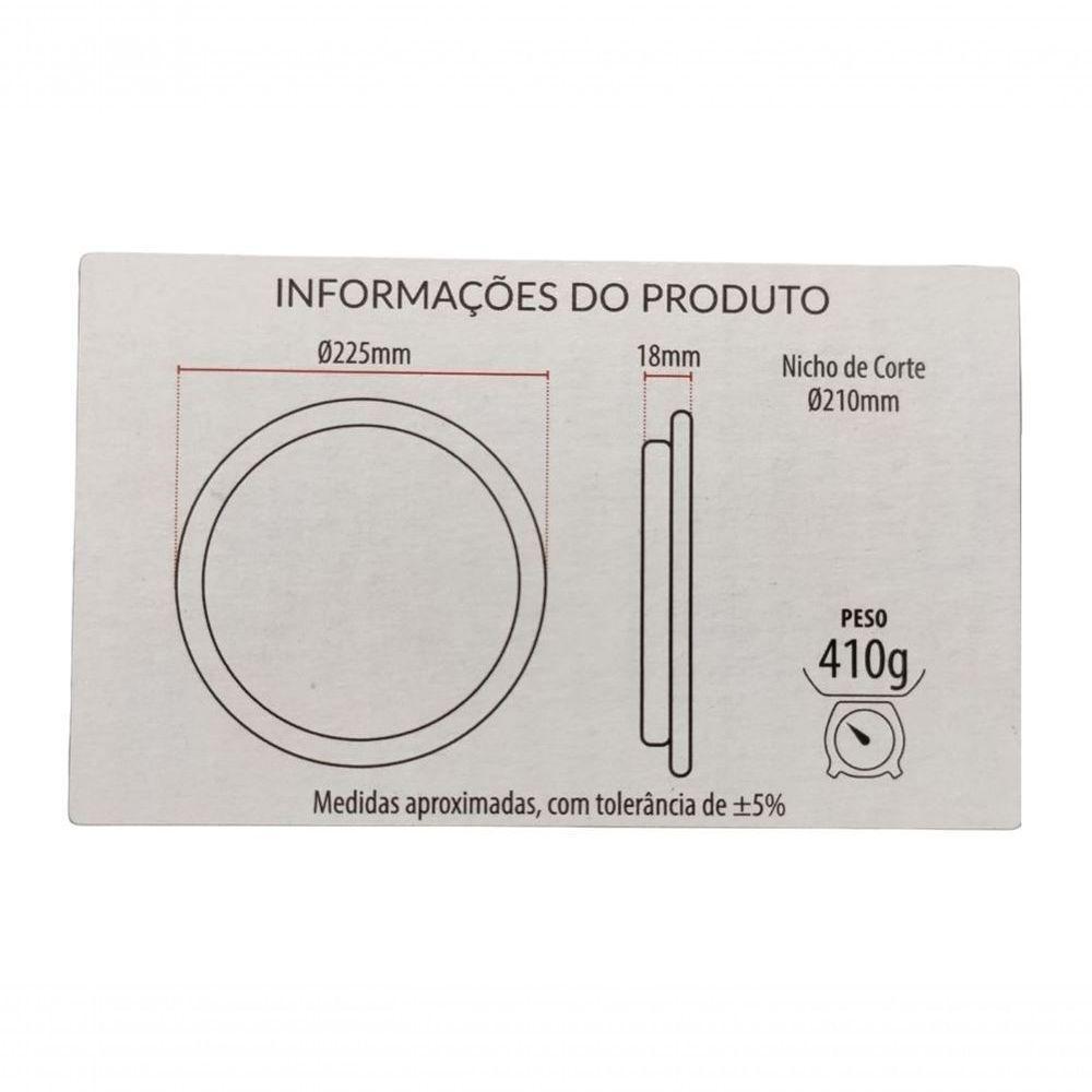 Painel Led Pop Embutir Redondo Avant Branco 22cm - 18w - 4000k Luz Neutra - 4