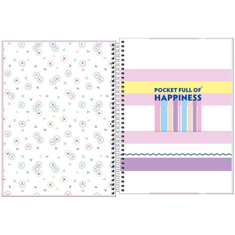 Caderno Happy Capa Dura Universitário 1 Matéria E 80 Folhas Tilibra Lilás - 2