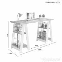 Escrivaninha Vigor 4 Prateleiras Jcm Movelaria Cinamomo Off White - 3