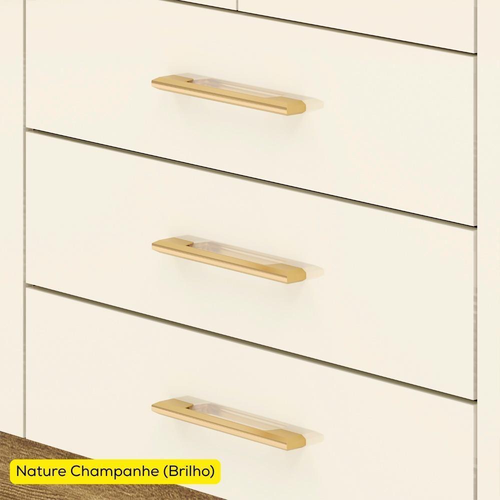 Guarda Roupa Solteiro 120 Cm 4 Portas 10088 Nature Champanhe Vlr Nature Champanhe - 3