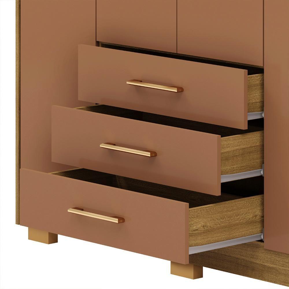 Guarda Roupa Solteiro 120 Cm 4 Portas 10088 Nature Camarim Vlr Nature Camarim - 5