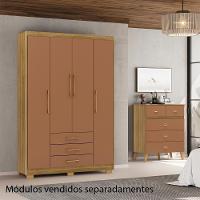 Guarda Roupa Solteiro 120 Cm 4 Portas 10088 Nature Camarim Vlr Nature Camarim - 7
