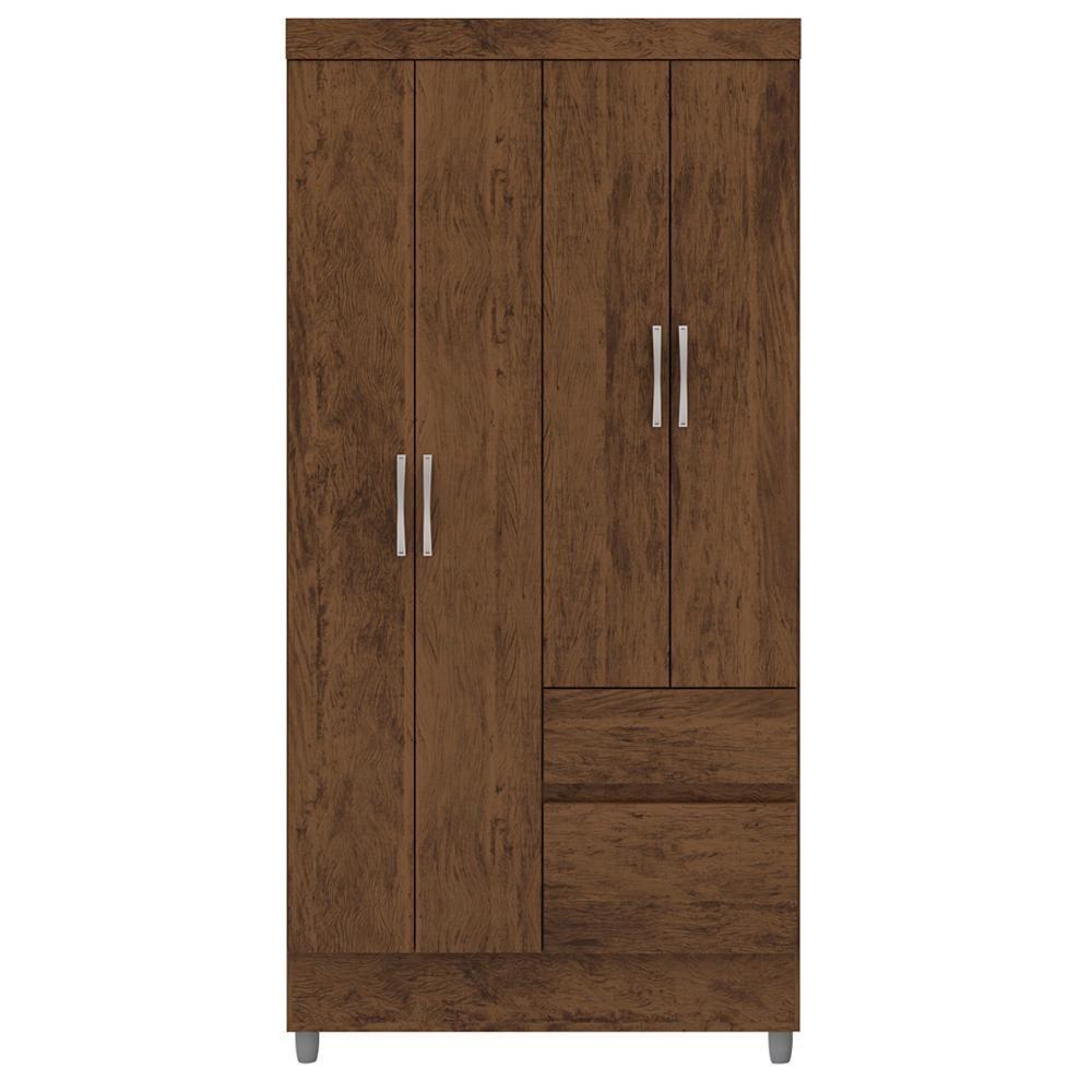 Guarda Roupa 102 Cm 4 Portas Plus 10090 Imbuia Vlr Imbuia - 1
