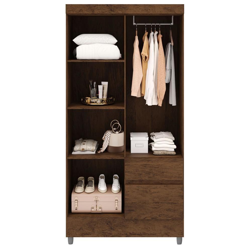 Guarda Roupa 102 Cm 4 Portas Plus 10090 Imbuia Vlr Imbuia - 2