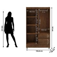 Guarda Roupa 102 Cm 4 Portas Plus 10090 Imbuia Vlr Imbuia - 3