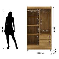Guarda Roupa 102 Cm 4 Portas Plus 10090 Nature Vlr Nature - 6