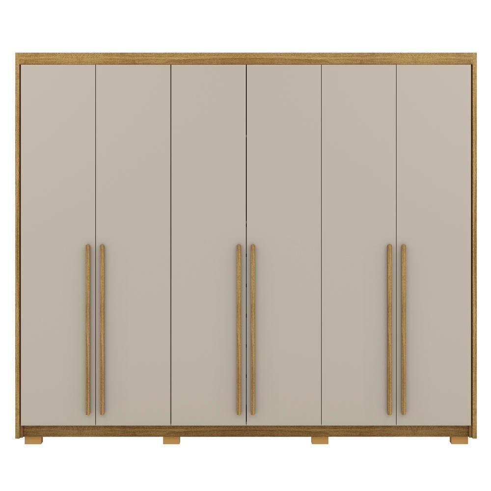 Guarda Roupa Casal 6 Portas 3 Gavetas Mdf 275 Cm Nature Fend Vlr Nature Fend - 1