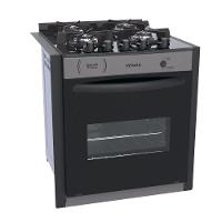 Fogão De Embutir 4 Bocas Venax Gaudi Prisma Vitreo A Gás Grafite Bivolt - 1