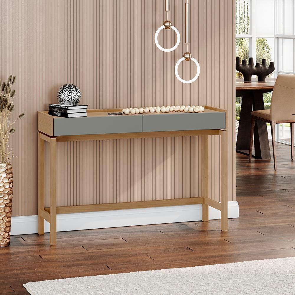 Cristaleira 2 Portas Vidro Canelado Aparador 2 Gavetas Oak Ferrolack Milani Store - 8