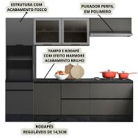 Cozinha 5 Pecas Balcao Tampo 258 Cm Etti Grafite Pln Grafite - 3