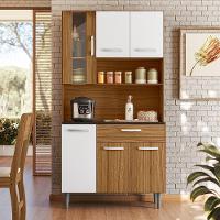 Cozinha Compacta 6 Portas 1 Gavetas 91 Cm Coral Carvalho Branco Pln - 1