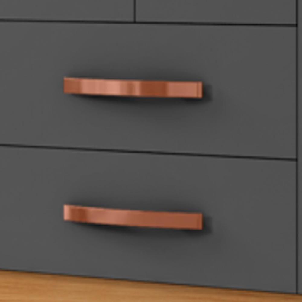 Guarda Roupa Casal Espelho 6 Portas 2 Gavetas Moden 150 Cm Carvalho Am Grafite Incp - 6