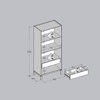 Cristaleira 2 Portas 1 Gaveta Vidro Canelado 180x80 Cm 2157 Oak Ferrolack Milani Store
