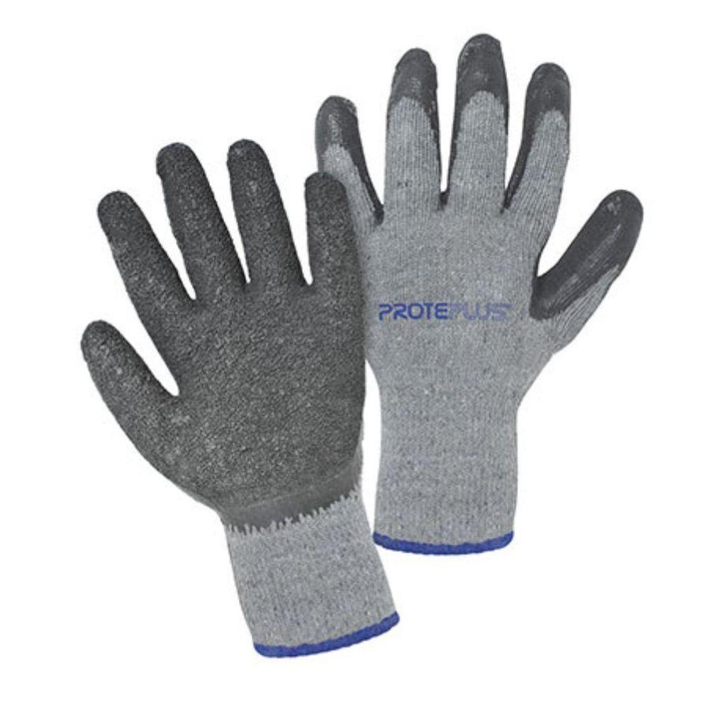 Luva Tricotada Látex Corrugado Proteplus Cinza - 10-xg - 1