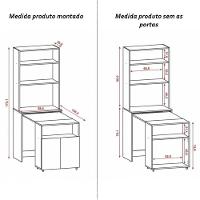Armário Escrivaninha 2 Portas Com Mesa Retrátil Duo Preto - 2